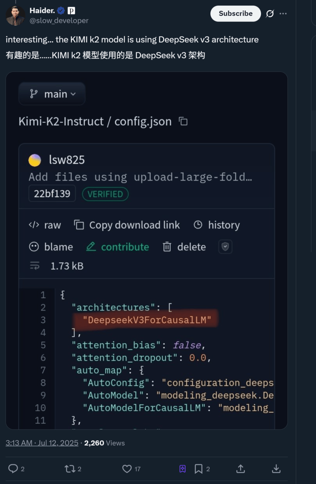 Kimi K2里找到了DeepSeek V3架构