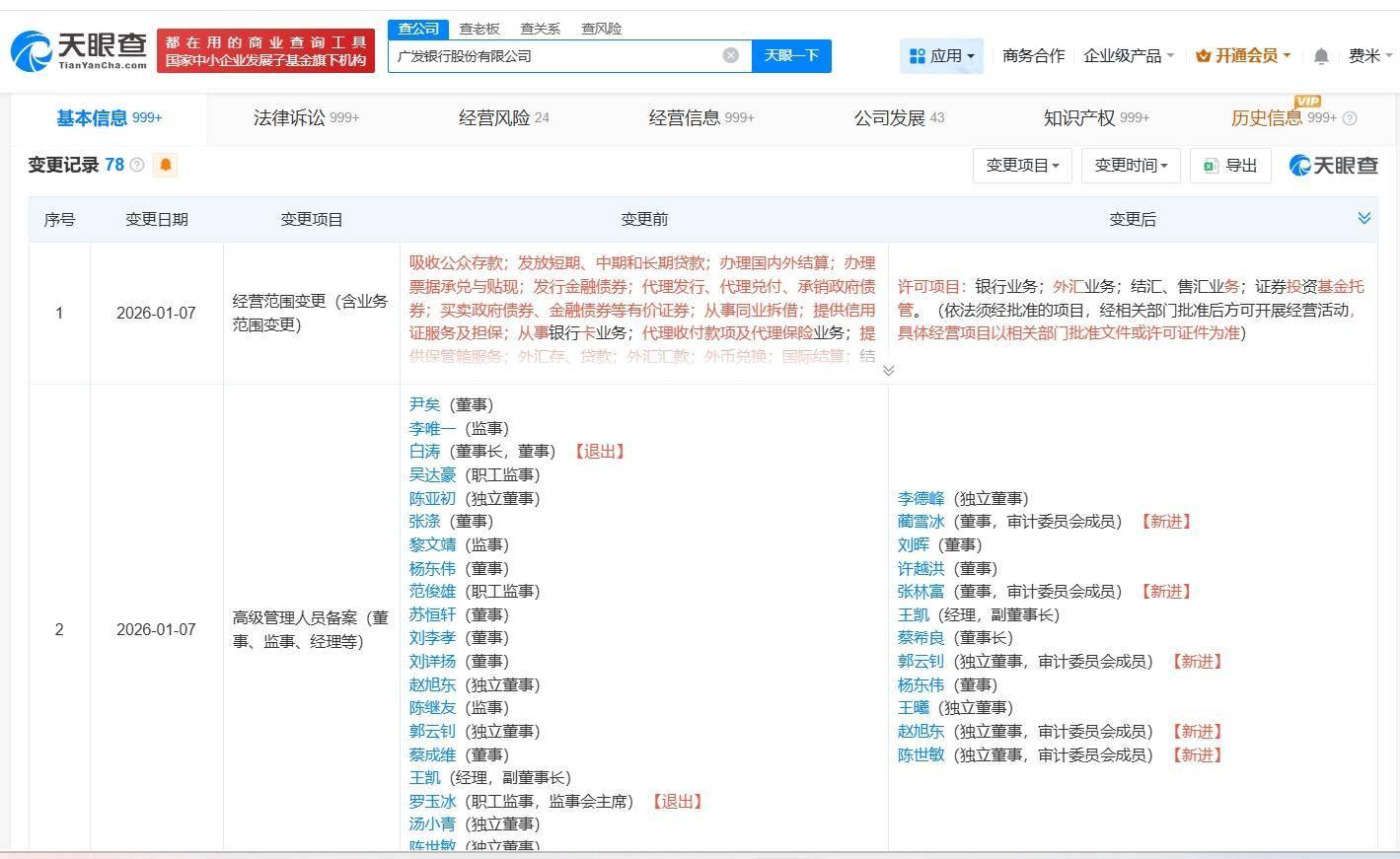 广发银行换帅完成工商变更